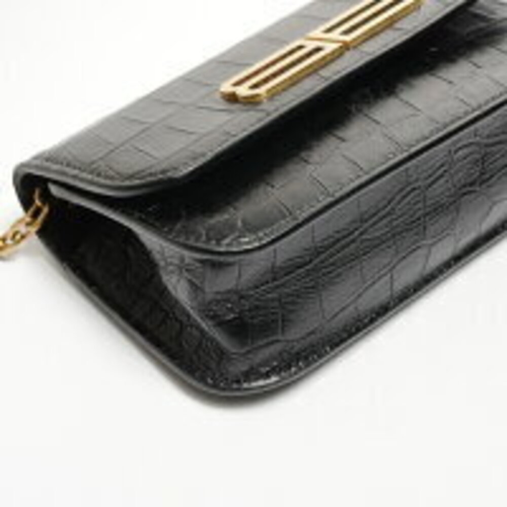 Balenciaga Embossed Leather Gossip Shoulder Bag Black - Picture 4 of 11